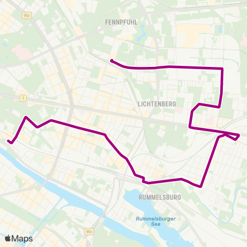 BVG 🅢 Storkower Str. (Berlin) ↔︎ 🅢 Ostbahnhof (Berlin) map