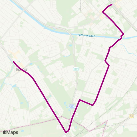 BVG AM Hanffgraben (Berlin) ↔︎ 🅢 Adlershof (Berlin) map