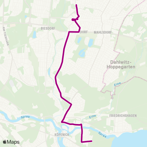BVG Müggelschlößchenweg (Berlin) ↔︎ 🅤 Kaulsdorf-Nord (Berlin) map