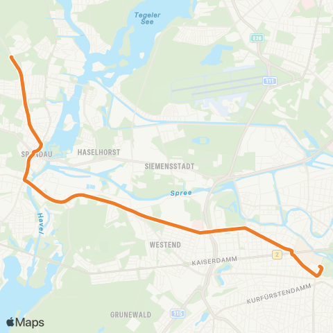 BVG Hertzallee (Berlin) ↔︎ Johannesstift (Berlin) map