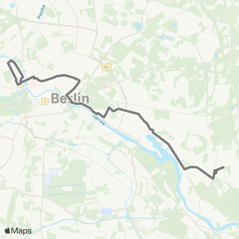 BVG 🅢 Karlshorst (Berlin) ↔︎ 🅢+🅤 Berlin Hbf map