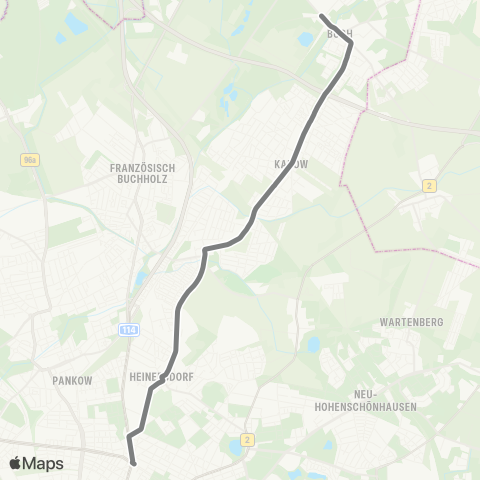 BVG 🅢 Buch (Berlin) ↔︎ Prenzlauer Allee map