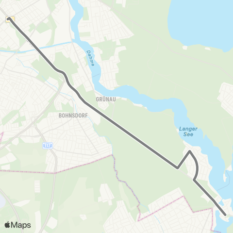 BVG Alt-Schmöckwitz (Berlin) ↔︎ 🅢 Adlershof (Berlin) map