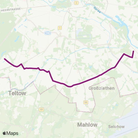 BVG 🅢 Schöneweide ↔︎ 🅤 Krumme Lanke (Berlin) map