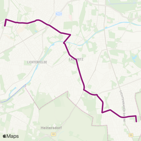 BVG Nahariyastr. (Berlin) ↔︎ Königin-Luise-Str. map
