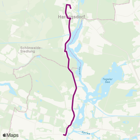 BVG 🅢 Hennigsdorf Bhf ↔︎ Elsflether Weg (Berlin) map