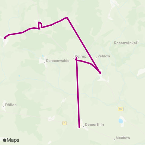 prignitzbus Dorf ↔︎ Schule map