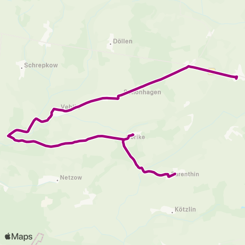 prignitzbus Dorf ↔︎ Schule map