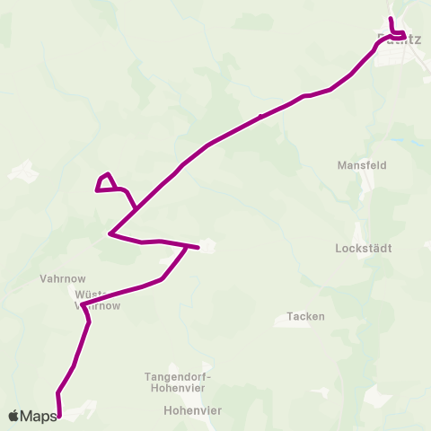prignitzbus Alte Post ↔︎ Karlshof (Bei Putlitz) map