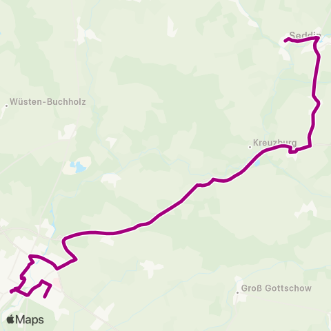 prignitzbus Zob ↔︎ Schloss map