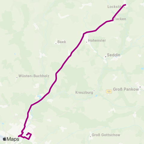 prignitzbus Zob ↔︎ Lockstädt map
