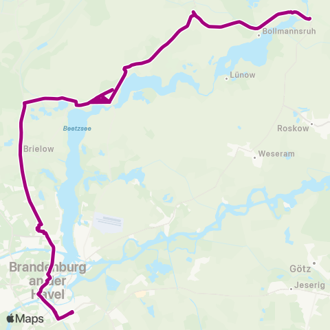 regiobus Potsdam Mittelmark Päwesin ↔︎ Hbf map