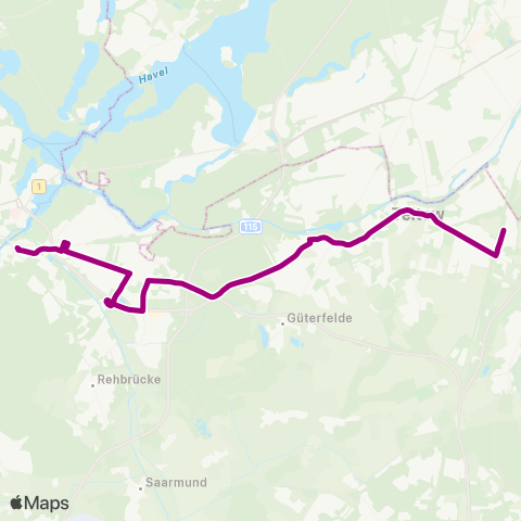 regiobus Potsdam Mittelmark 🅢 Teltow Stadt ↔︎ 🅢 Potsdam Hbf map