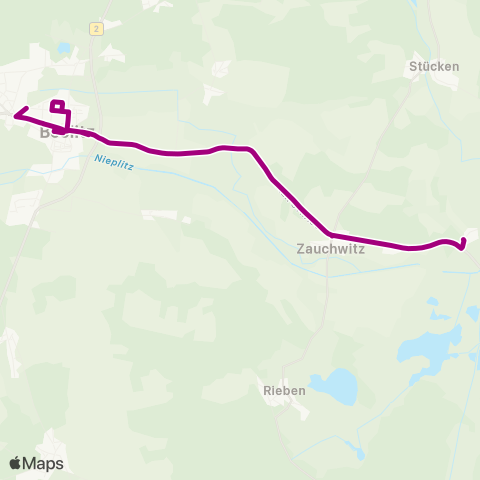 regiobus Potsdam Mittelmark Rieben ↔︎ Stadt Bhf map