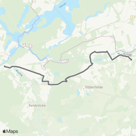 regiobus Potsdam Mittelmark 🅢 Teltow Stadt ↔︎ 🅢 Potsdam Hbf map
