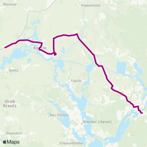 Havelbus Verkehrsgesellschaft Gutenpaaren ↔︎ 🅢 Potsdam Hbf map
