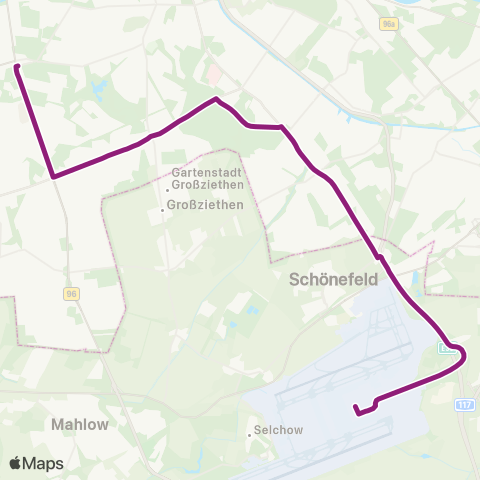 BVG Flughafen Ber ↔︎ 🅤 Alt-Mariendorf (Berlin) map