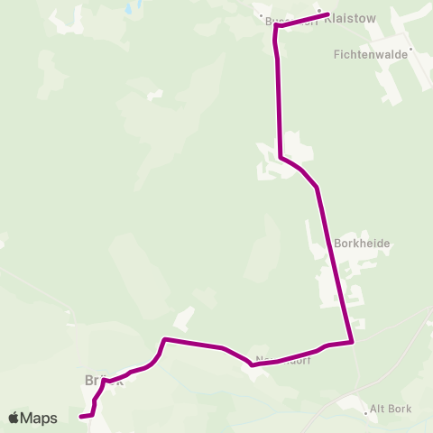 regiobus Potsdam Mittelmark Klaistow ↔︎ Brück map