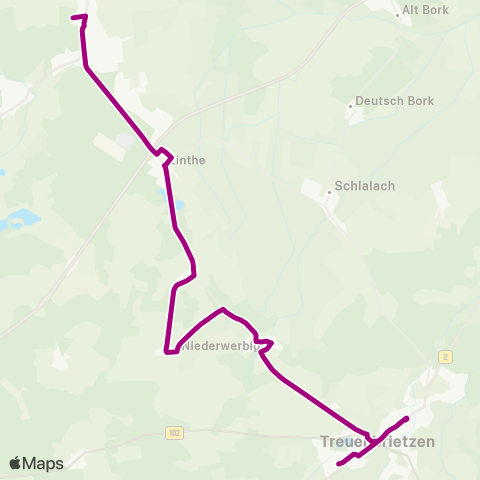 regiobus Potsdam Mittelmark Schweitzer-Schule ↔︎ Brück map
