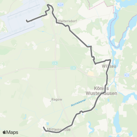 Regionale Verkehrsgesellschaft Dahme-Spreewald Flughafen Ber ↔︎ Yorckstr. map