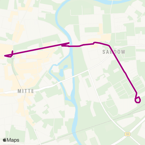 Cottbusverkehr Stadthalle Puschkinpromenade ↔︎ Sandow map