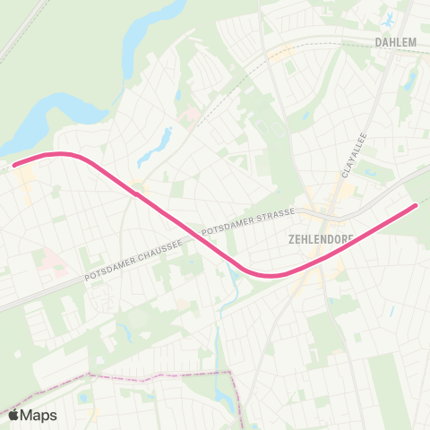 S-Bahn Berlin 🅢 Sundgauer Str. (Berlin) ↔︎ 🅢 Schlachtensee (Berlin) map