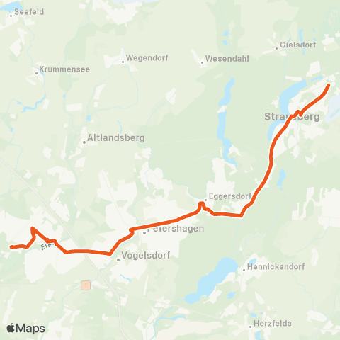 S-Bahn Berlin 🅢 Hoppegarten ↔︎ 🅢 Fredersdorf map