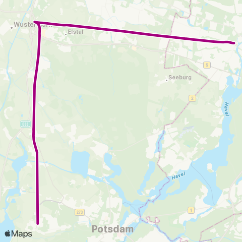 DB Regio 🅢 Potsdam Hbf ↔︎ Science Park map