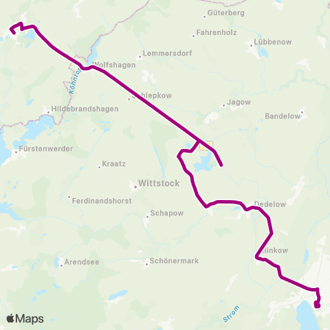Uckermärkische Verkehrsgesellschaft Dedelow - Zernikow - Woldegk ↔︎ Holzendorf - Dedelow - Prenzlau map
