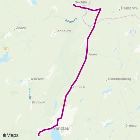 Uckermärkische Verkehrsgesellschaft Nechlin - Blindow ↔︎ Prenzlau Zob - Göritz map