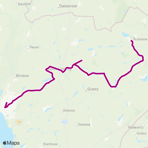 Uckermärkische Verkehrsgesellschaft Brüssow ↔︎ Prenzlau Zob map