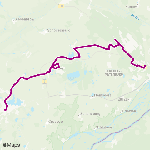 Uckermärkische Verkehrsgesellschaft Hohenlandin Mitte ↔︎ Angermünde map