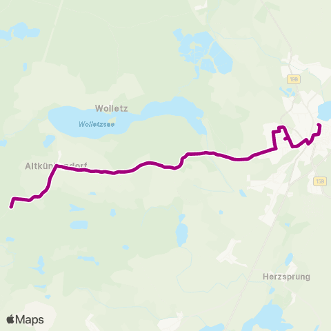 Uckermärkische Verkehrsgesellschaft Strandbad Bus Wolletzsee ↔︎ Angermünde map
