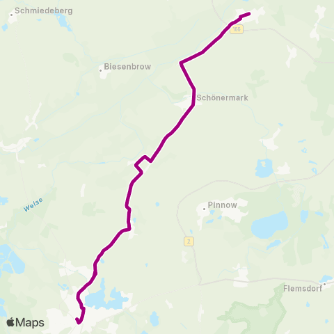 Uckermärkische Verkehrsgesellschaft Passow Mitte Ü. Frauenhag ↔︎ Angermünde map