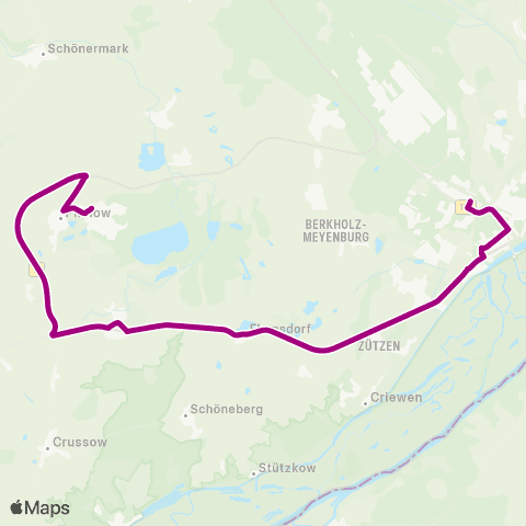Uckermärkische Verkehrsgesellschaft Pinnow Amt ↔︎ Schwedt Zob map