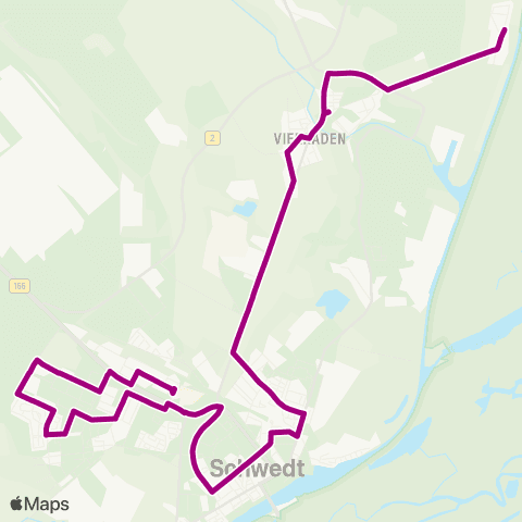 Uckermärkische Verkehrsgesellschaft Gatow Nord ↔︎ Schwedt Zob map