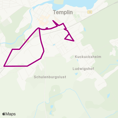 Uckermärkische Verkehrsgesellschaft Zob ↔︎ Zob map