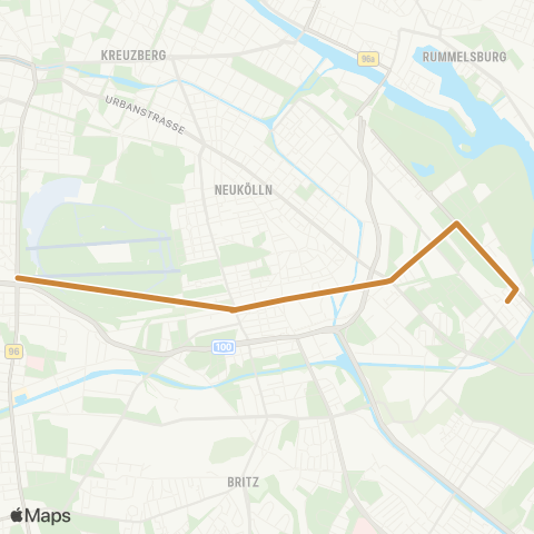S-Bahn Berlin 🅢+🅤 Tempelhof (Berlin) ↔︎ 🅢 Baumschulenweg (Berlin) map