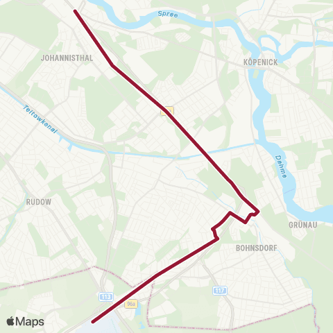S-Bahn Berlin 🅢 Schöneweide Bhf (Berlin) ↔︎ 🅢 Schönefeld (Bei Berlin) map