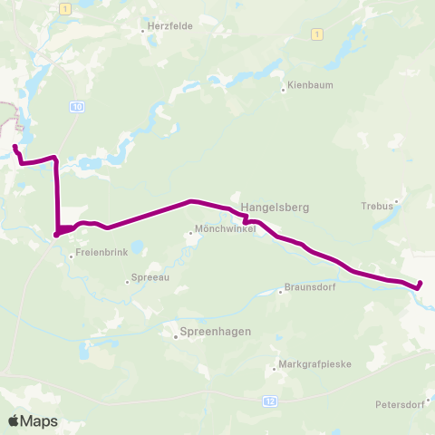 Busverkehr Oder-Spree 🅢 Erkner Bhf ↔︎ Fürstenwalde map