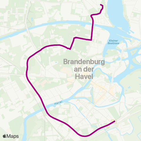 Verkehrsbetriebe Brandenburg an der Havel Regattastrecke ↔︎ Hbf map