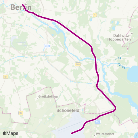 DB Regio Flughafen Ber ↔︎ 🅢+🅤 Alexanderplatz Bhf (Berlin) map