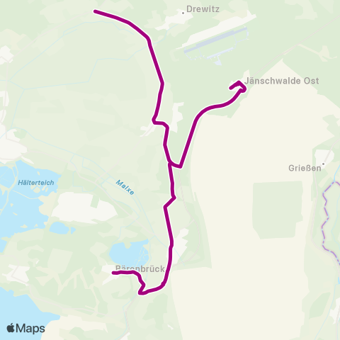 Cottbusverkehr Schule ↔︎ Grötsch map