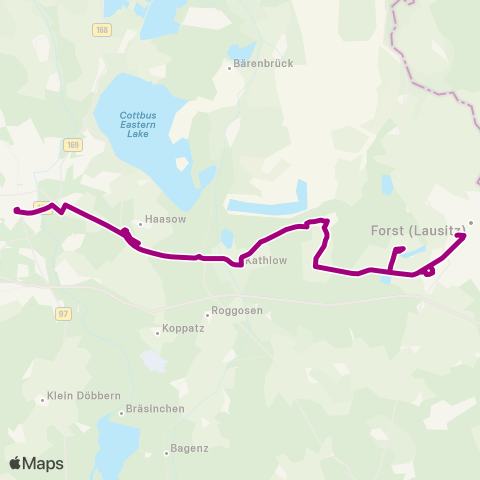 Cottbusverkehr Dorf ↔︎ Busbahnhof map