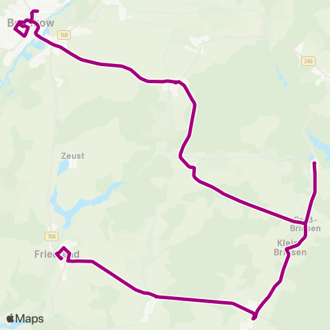 Busverkehr Oder-Spree Friedland Markt ↔︎ Beeskow map