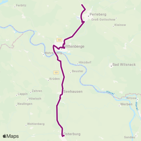 Betreiber: ecoVista [Bus] ↔︎ Quitzow B5 map