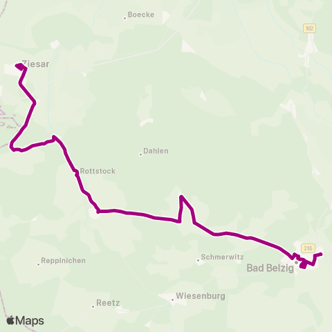 regiobus Potsdam Mittelmark Ziesar ↔︎ AM Betriebshof map