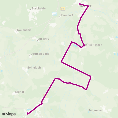 regiobus Potsdam Mittelmark Treuenbrietzen ↔︎ Beelitz Liebknechtpark map