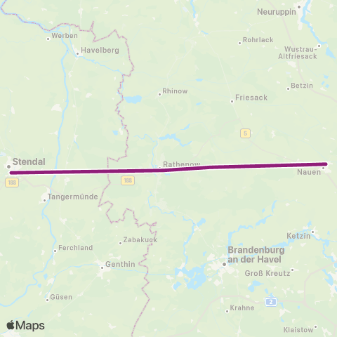go.on Gesellschaft für Bus- und Schienenverkehr Rathenow ↔︎ Nauen map