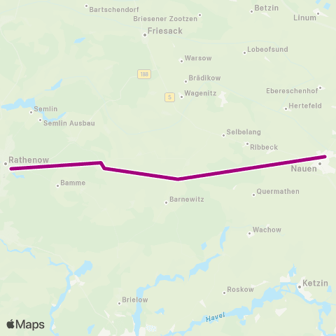 go.on Gesellschaft für Bus- und Schienenverkehr Rathenow ↔︎ Nauen map